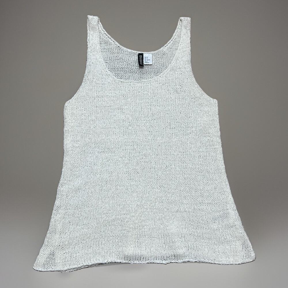 DIVIDED Womens Open Knit Ivory Breezy Lightweight Tank Top Sweater Size L